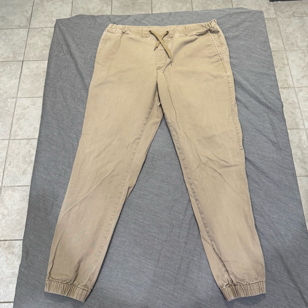 Men’s Goodfellow & Co Elastic Waist Drawstring Khaki Joggers Pants Size Medium
